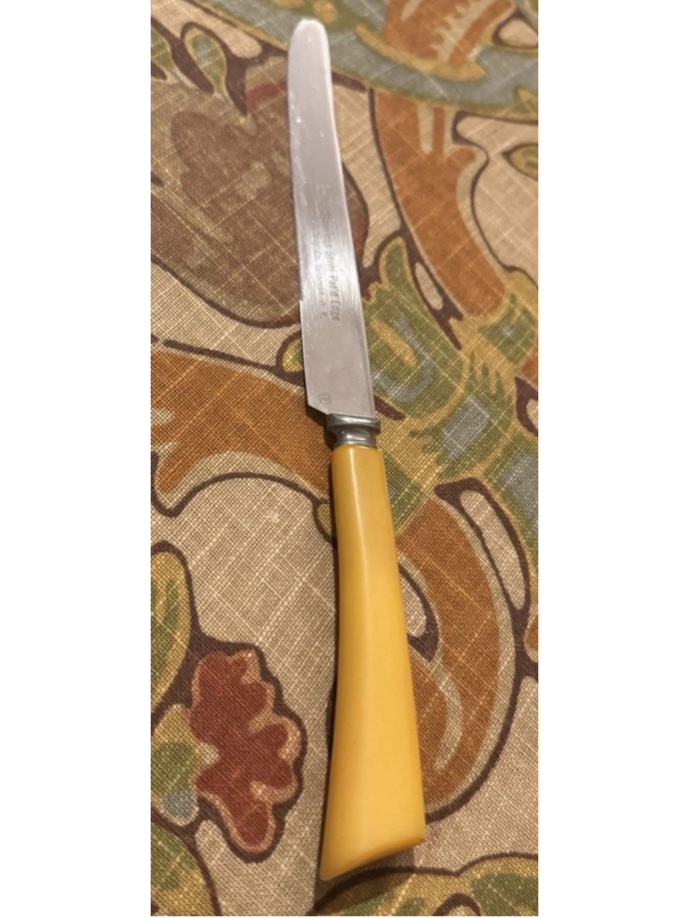 Vintage USA Burns Mfg Syracuse NY Bakelite Steel Steak Knives 9.75” Set 6 - Picture 2 of 4
